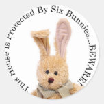 Bunny Home Protection System (B.H.P.S) Round Sticker