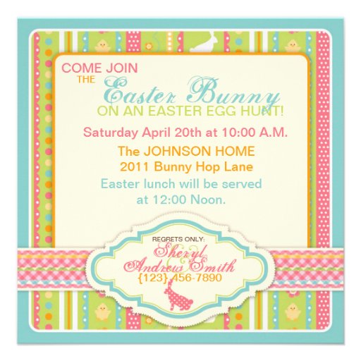 Bunny Hop Invitation Square