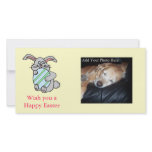 Bunny Hugging An Egg Custom Photo Card