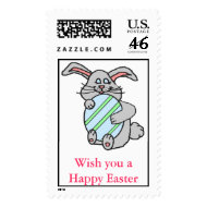 Bunny Hugging An Egg stamp