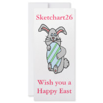 Bunny Hugging An Egg Custom Rack Card