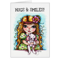 Bunny Hugs and Smiles Greeting Card cards