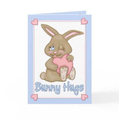 Bunny Hugs Easter Greeting Card by Spice