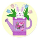 Bunny in a Watering Can Stickers