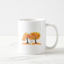 bunny in autumn coffee mug