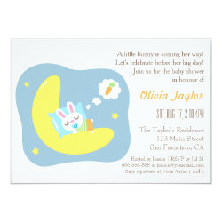 Bunny in Dreamland Baby Shower Invitations 4.5" X 6.25" Invitation Card