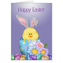 Bunny In Egg Easter Card