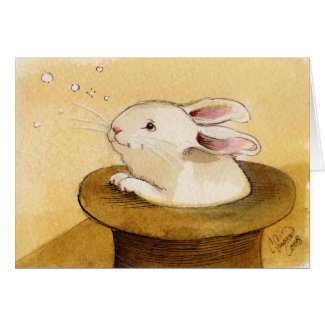 Bunny in Magic Hat card