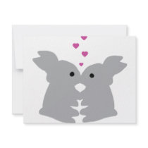bunny kiss icon invitations