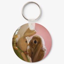 Bunny Kissing "Stuffed Toy Bunny" Keychain by fuzzbuttcafe Bunny Kissing "Stuffed Toy Bunny" Keychain