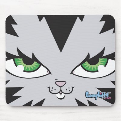 Bunny Kitty Face Mouse Pad by bunnykitty