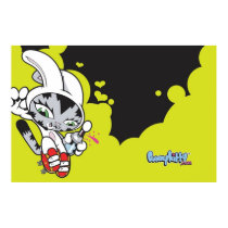 Bunny Kitty Jump Poster posters