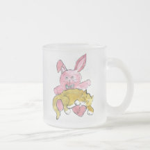 Bunny Lap Nap for Kitten Coffee Mugs