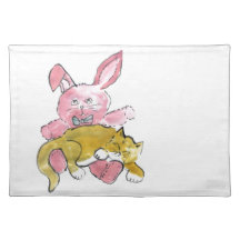 Bunny Lap Nap for Kitten Place Mats