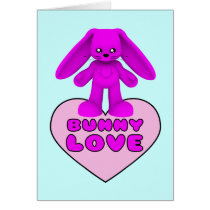 Bunny Love Pink Rabbit Cute cards