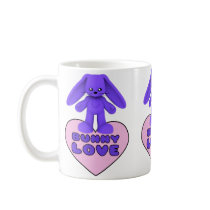 Bunny Love Purple Rabbit Cute mugs