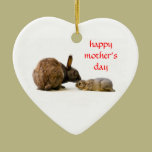 Bunny mother & baby - ornament ornaments