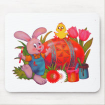 Bunny painter mousepad mousepads