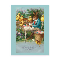 Bunny Painting Easter Eggs Post Cards