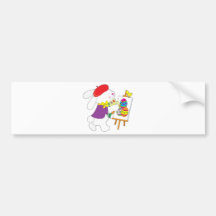 Bunny Painting Eggs Bumper Sticker