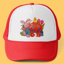 Bunny painting eggs hat hats