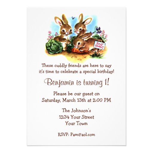 Bunny Patch Personalized Invite