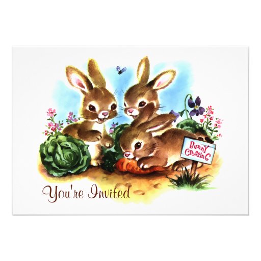 Bunny Patch Personalized Invite (front side)