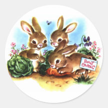 Bunny Patch Round Stickers