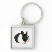 Bunny Rabbit Black & White Key Chains