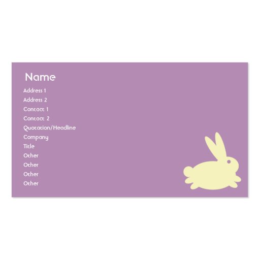Bunny Rabbit - Business Business Card Templates (front side)