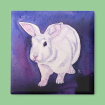 Bunny Rabbit Magnet - "Somebunny's Here"