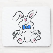 Bunny rabbit mouse pad