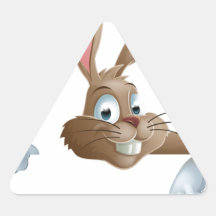 Bunny Rabbit Pointing Down Triangle Sticker