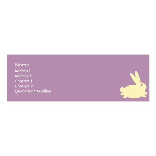 Bunny Rabbit - Skinny Business Card Templates (front side)