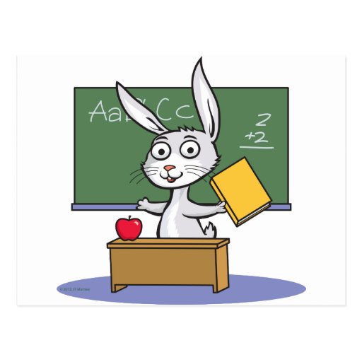 Bunny Rabbit Teacher Postcard Zazzle