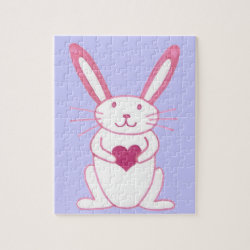 Bunny Rabbit with Heart Jigsaw Puzzles