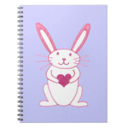 Bunny Rabbit with Heart Spiral Note Book