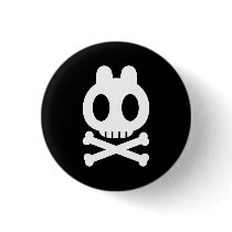 Bunny Skull Button