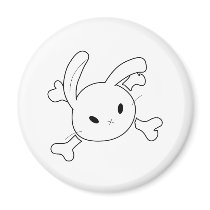 bunny skull refrigerator magnet
