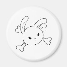 bunny skull refrigerator magnet