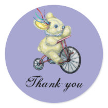 Bunny Tricycle Baby Thank-you Sticker stickers