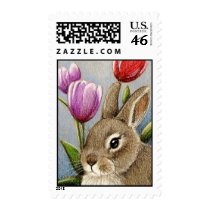 Bunny & Tulips postage