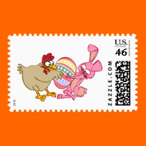 BUNNY VS CHICKEN postage