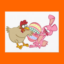 BUNNY VS CHICKEN postcards
