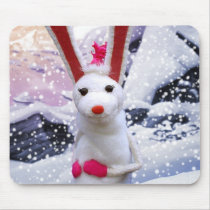 Bunny Winter Mousepad by Swazzle Bunny Winter Mousepad