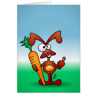 Bunny with a carrot greeting card