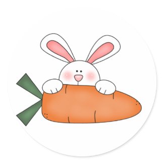 Bunny With Carrot Tshirts and Gifts zazzle_sticker