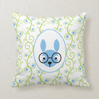 bunny with glasses pillow