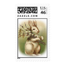 Bunny With Pussy Willow Postage postage