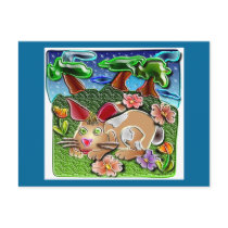 bunnyhop1 postcards by studioak bunnyhop1 postcards